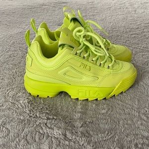 Fila neon yellow sneaker size 7